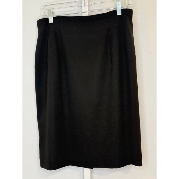Chaus Black Midi Skirt Size 14 Women’s Lined Back Slit Classic Workwear - Picture 1 of 7